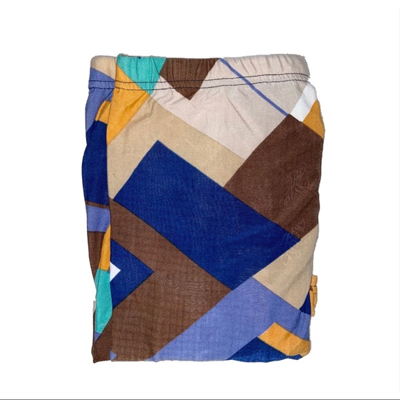 Funky Blue & Taupe Tones Color Block Leggings - Picture 3 of 3